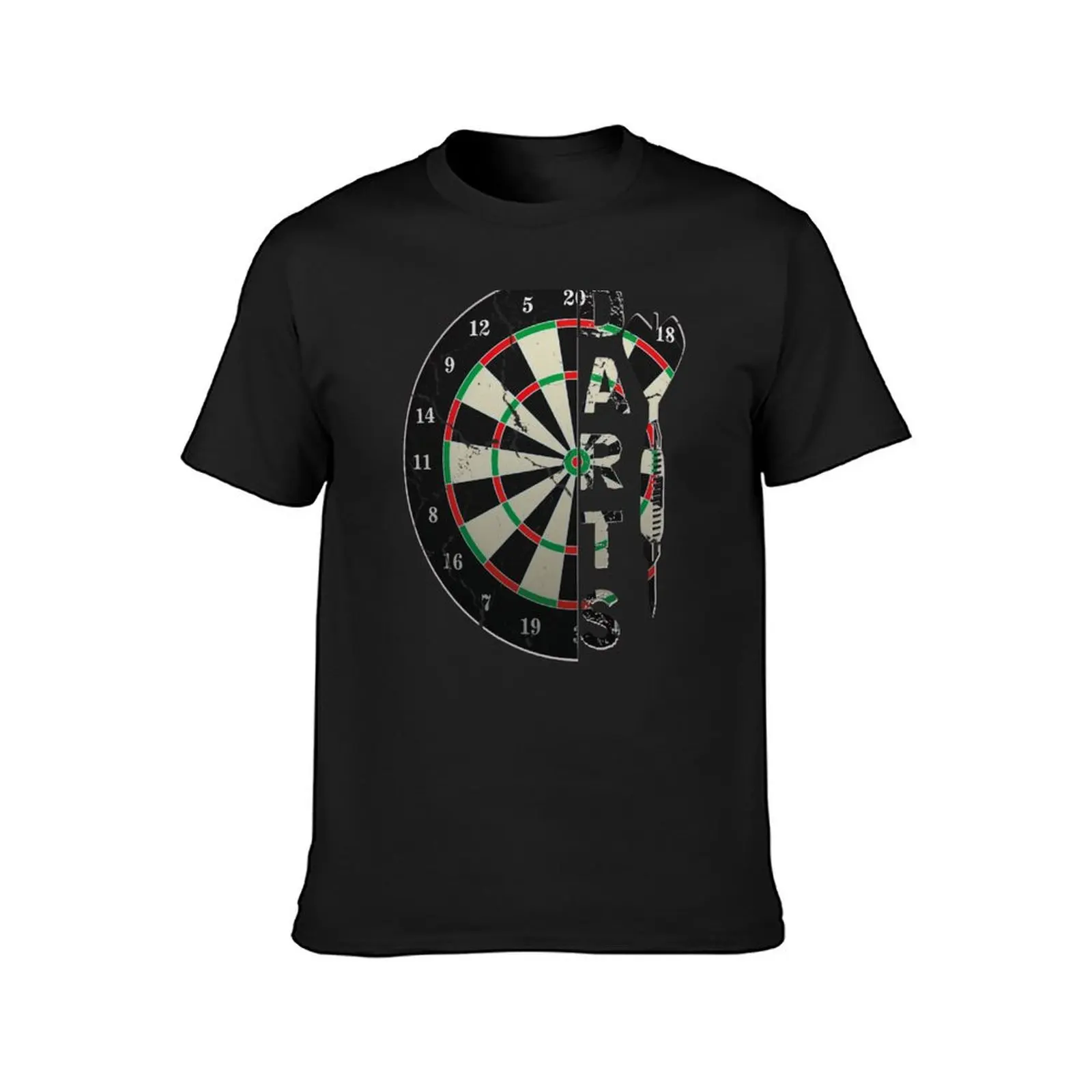 Darts Dartboard Typography Cracked T-Shirt blacks anime clothes mens graphic t-shirts big and tall