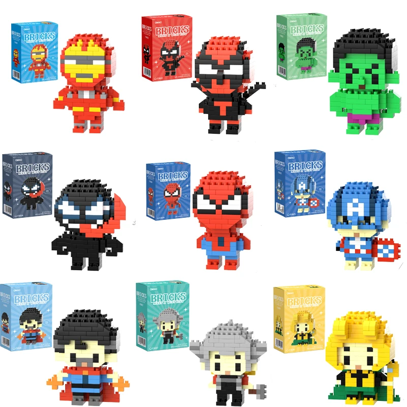 Disney Marvel Legends lega Deadpool Spider Man Building Blocks Iron Man Cartoon Character building block Toys For Children Gifts