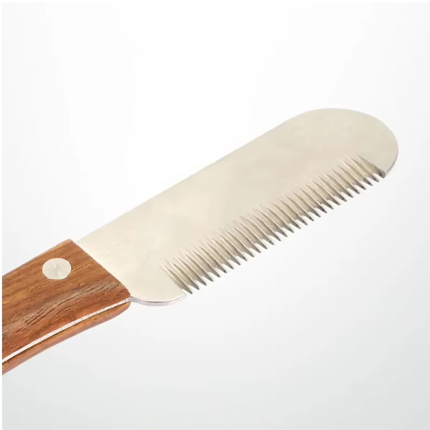 Pet Stainless Steel Wooden Handle Stripping Knife Professional Cat Dog Comb Shaving Plucking Hair Comb Knife Pet Grooming Tools - Image 4