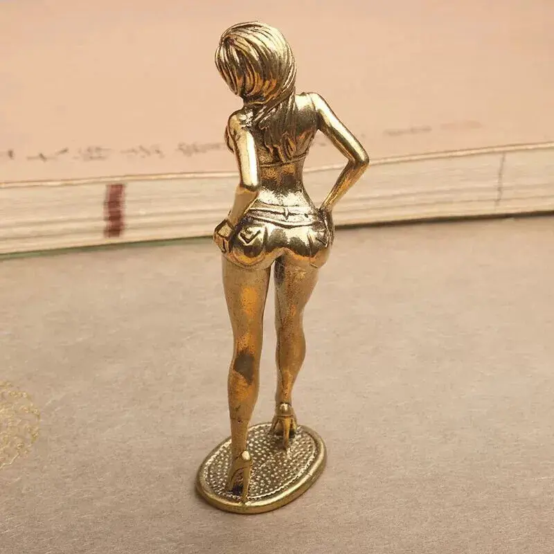4 inch Solid Brass Plump Leggy Beauty Sexy Hot Body Model Ornament Model Statue