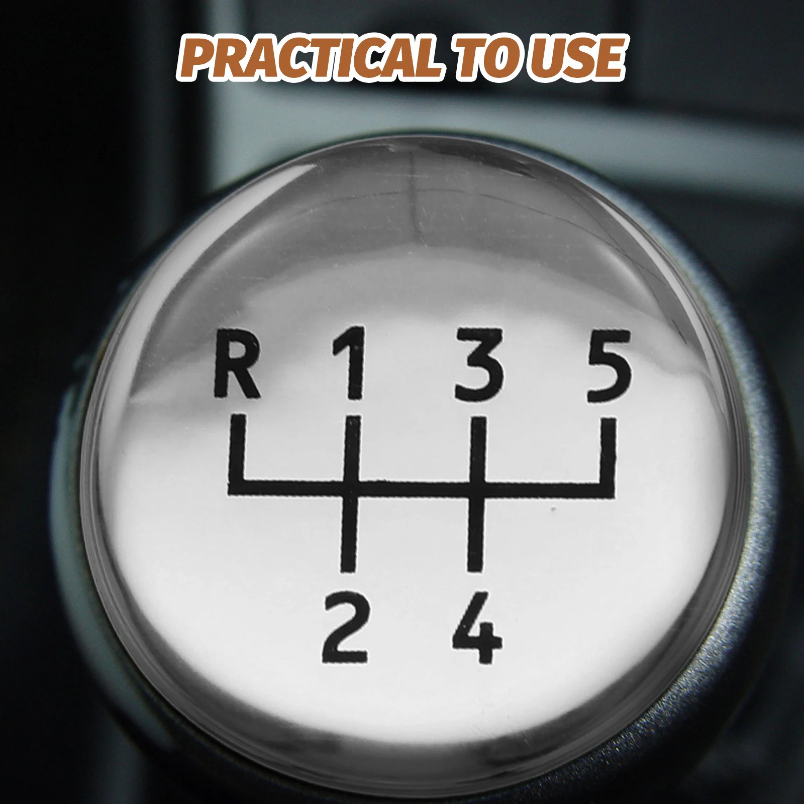 

5-Speed Manual Transmission Shift Sticker Universal Car Gear Shift Head Decal Scratch Resistant Wearproof Easy Install