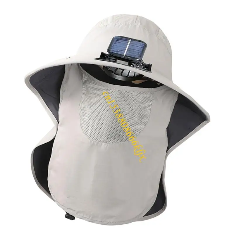 

Breathable Solar Fan Hat Adjustable Speed Rechargeable Fisherman Hat for Hiking 066C