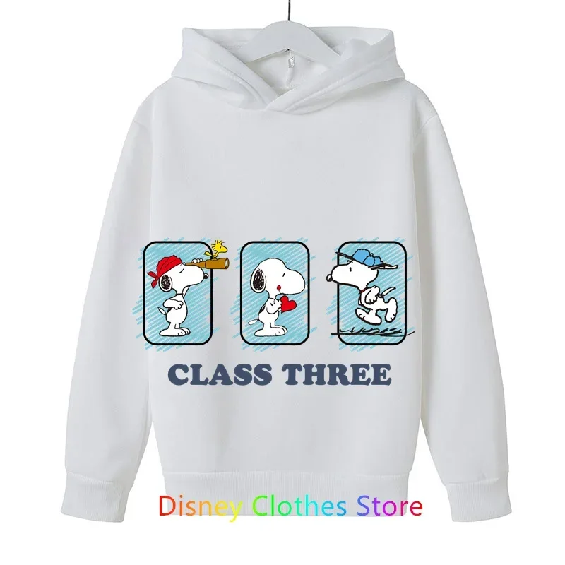 Snoopy New Children's Cartoon Anime Children's Print Pullover 2024 New Fashion Boys and Girls Children's Hoodie Spring Children'