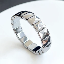 Terahertz Stone Bracelet For Women Men Healing Love Energy Bangle Terahertz Bracelet Rectangular Beads Jewelry Gift Dropshipping