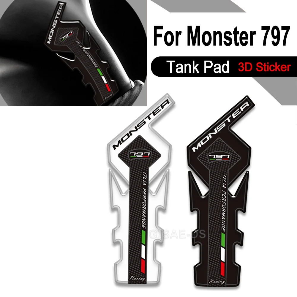 

Motorcycle Monster 797 Tank Pad Stickers For Ducati Monster797 Fuel Oil Tank Kit Knee Protector Decals Sticker