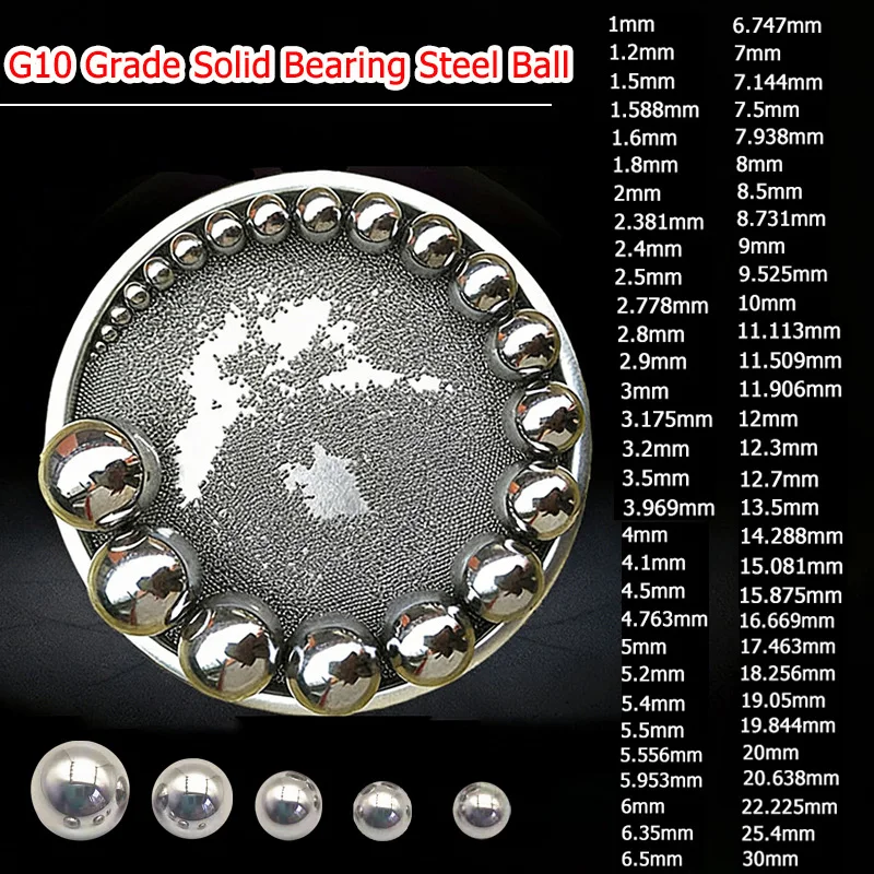 

﻿10~1000pcs 1~30mm G10 Grade Solid Bearing Steel Ball Solid Ball Precision Bearing Steel Pellet Round Smooth Roller Ball