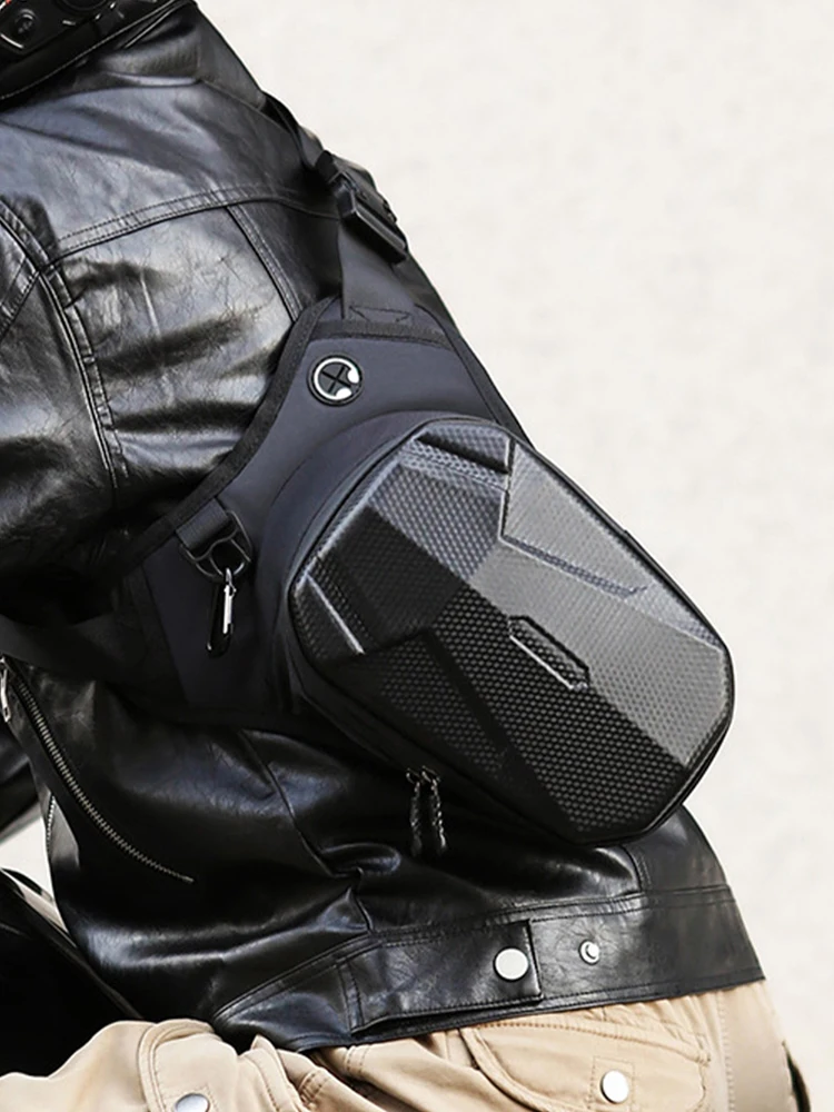 Bolsa de perna para motocicleta, bolsa de peito à prova d'água com alça removível para perna multifuncional para pesca, viagens ao ar livre