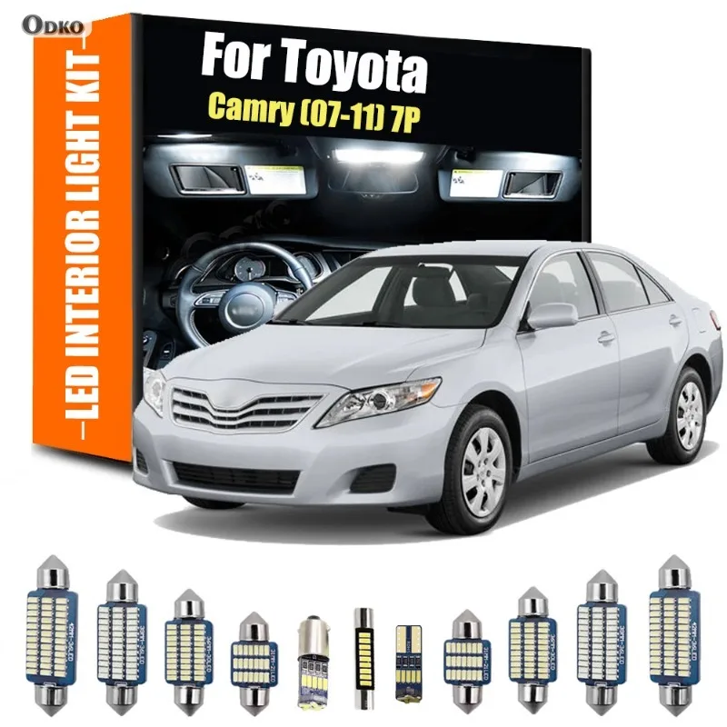 

Для Toyota Camry 2007-2011 7 шт. автомобильные светодиодные внутренние лампы комплект купольной лампы для чтения багажника автомобильные фары сигнальная лампа