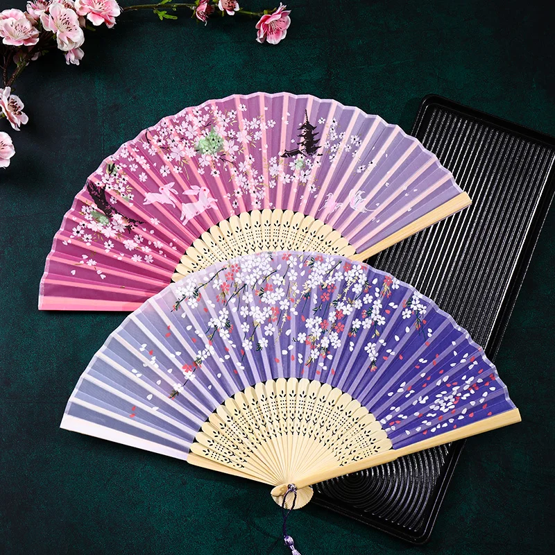 Personalized Custom Logo Text, Laser-Engraved Names and Dates, Chinese Ancient Style Fairy Fan, Suitable for Tourist Attractions, Chinese Style Portable Folding Small Fan, Hanfu Fan, Suitable for Festival Gifts
