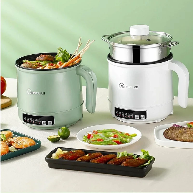 110V Smart Electric Cooking Pot Hot Pot All-In-One Pot Multi-functional Home Electric Pot Dormitory Cooking Noodle Pot Wok 1.7L