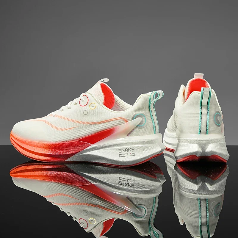 

Men's Sneakers New Mesh Breathable Lightweight Train Sport Shoes Women Rebound Marathon Carbon Plate Couple Running Shoes