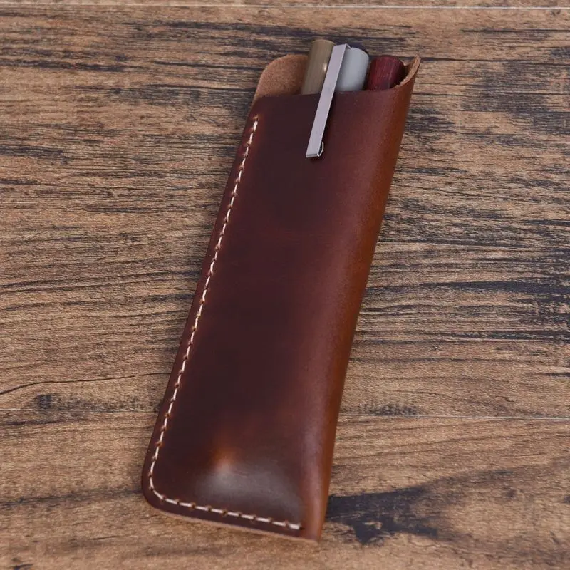 

Creative Handmade Pen Cover Light Luxury Retro Pen Case Protective Cover Storage Pen Cover Solid Color Simple Stationery Storage