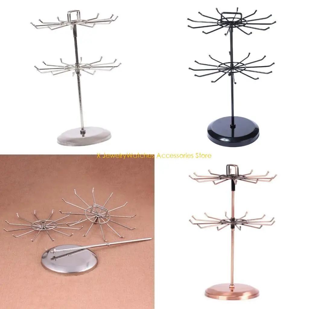 

31KD Space Saving Rotating Jewelry Stand Versatile Metal Accessory Arrangement Rack