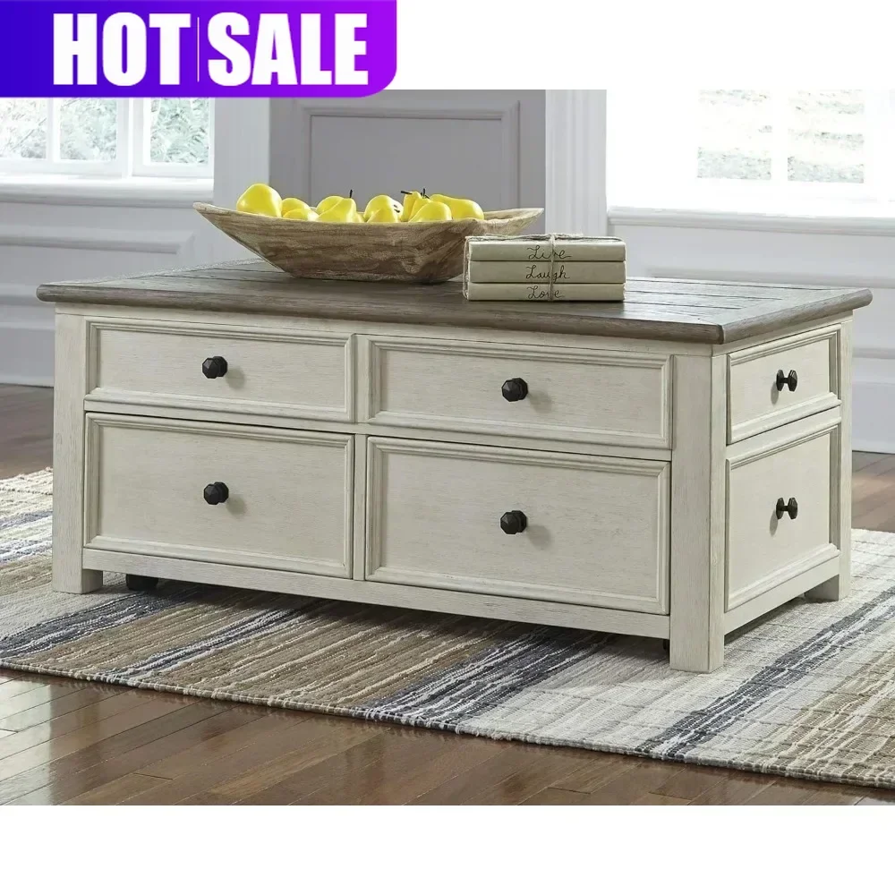 

Флеш-распродажа! Хит продаж! Стильный журнальный столик для гостиной Bolanburg Farmhouse с подъемной столешницей и ящиком для хранения.