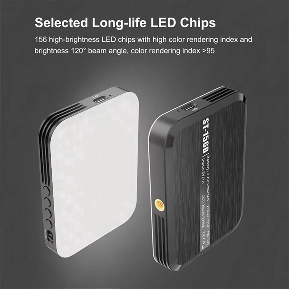 Carefree- Pocket Fill Light 5000 MAh 10 Levels Ajusted 3 Light Modes Portable Mini Selfie Light for Computer Mobile Phone
