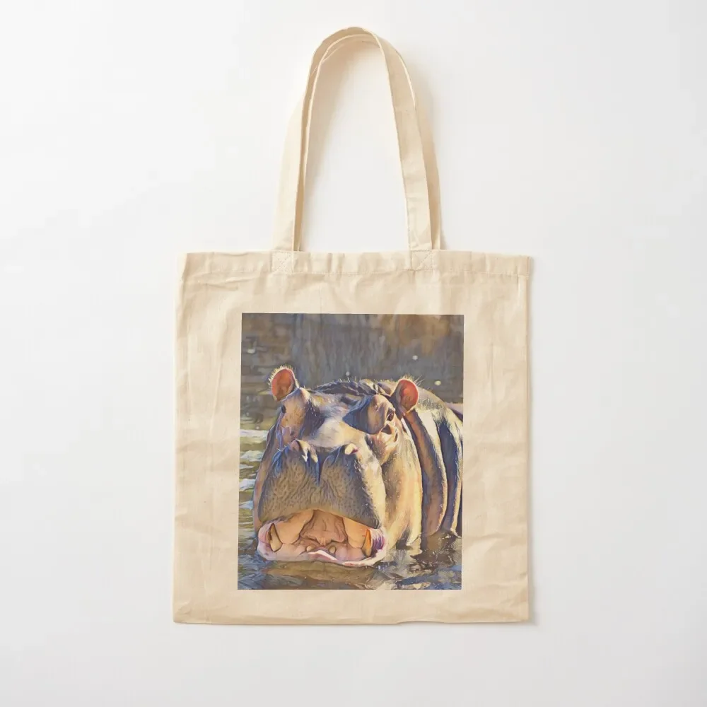 

Hippo Tote Bag Canvas stote bag Lady bags Reusable bags Tote Bag