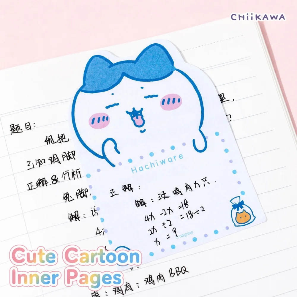 Genuine Chiikawa Die Cut Sticky Notes 80 Sheets 75x102mm Character Memo Pad for Journal Planner Notebook Office Study Writing view 3