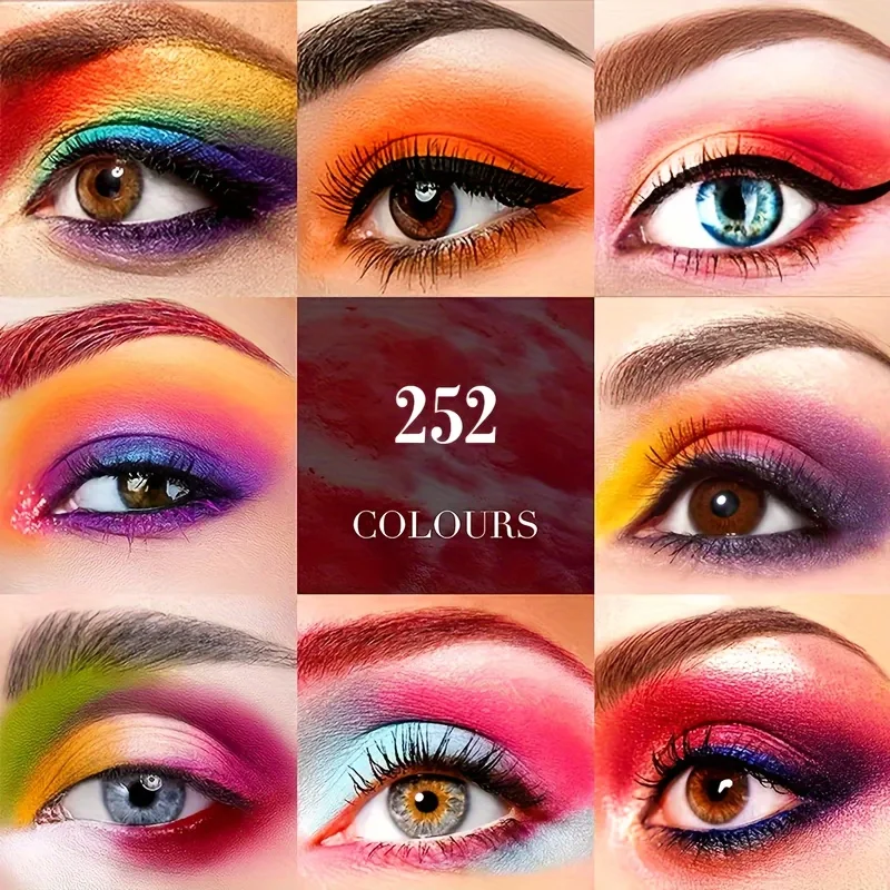 252 Colors EyeShadow Palette Makeup Matte Shimmer Metallic Shades Ideal for All-in-One Eye Shadow Cosmetics Set for Versatile Lo