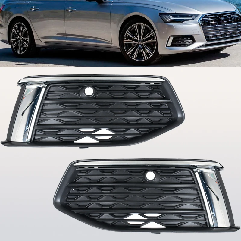 

Front Bumper Fog Lamp Bezel Cover For Audi A6 C8 2019 2020 2021 Car Fog Light Lower Grille Cover 4KD807647 4KD807648