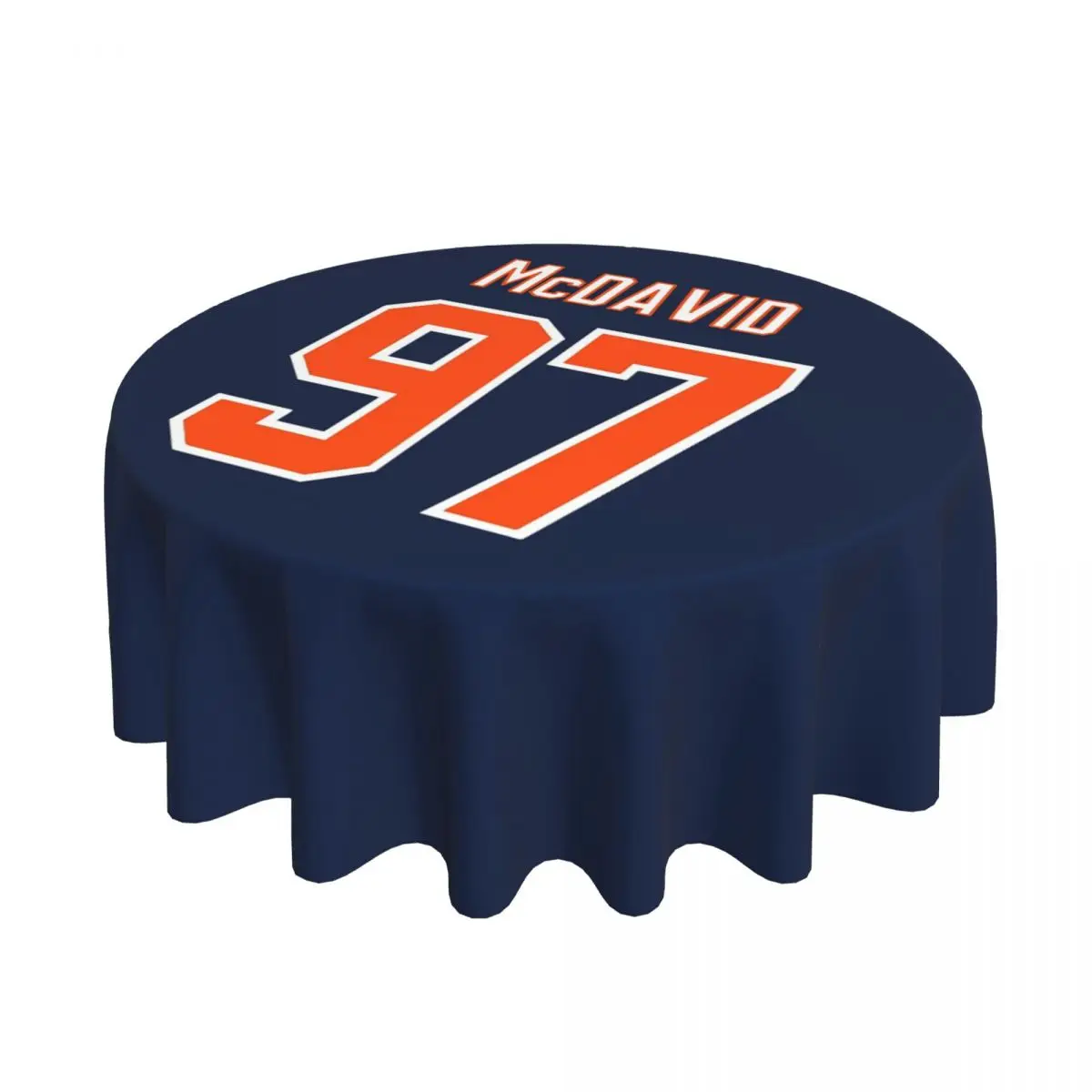 كونور ماك ديفيد 97 لمحبي إدمونتون أويلرز مفرش طاولة مستدير مقاوم للماء مفرش طاولة مقاوم للزيت للمناسبات المطبخ غطاء طاولة الطعام