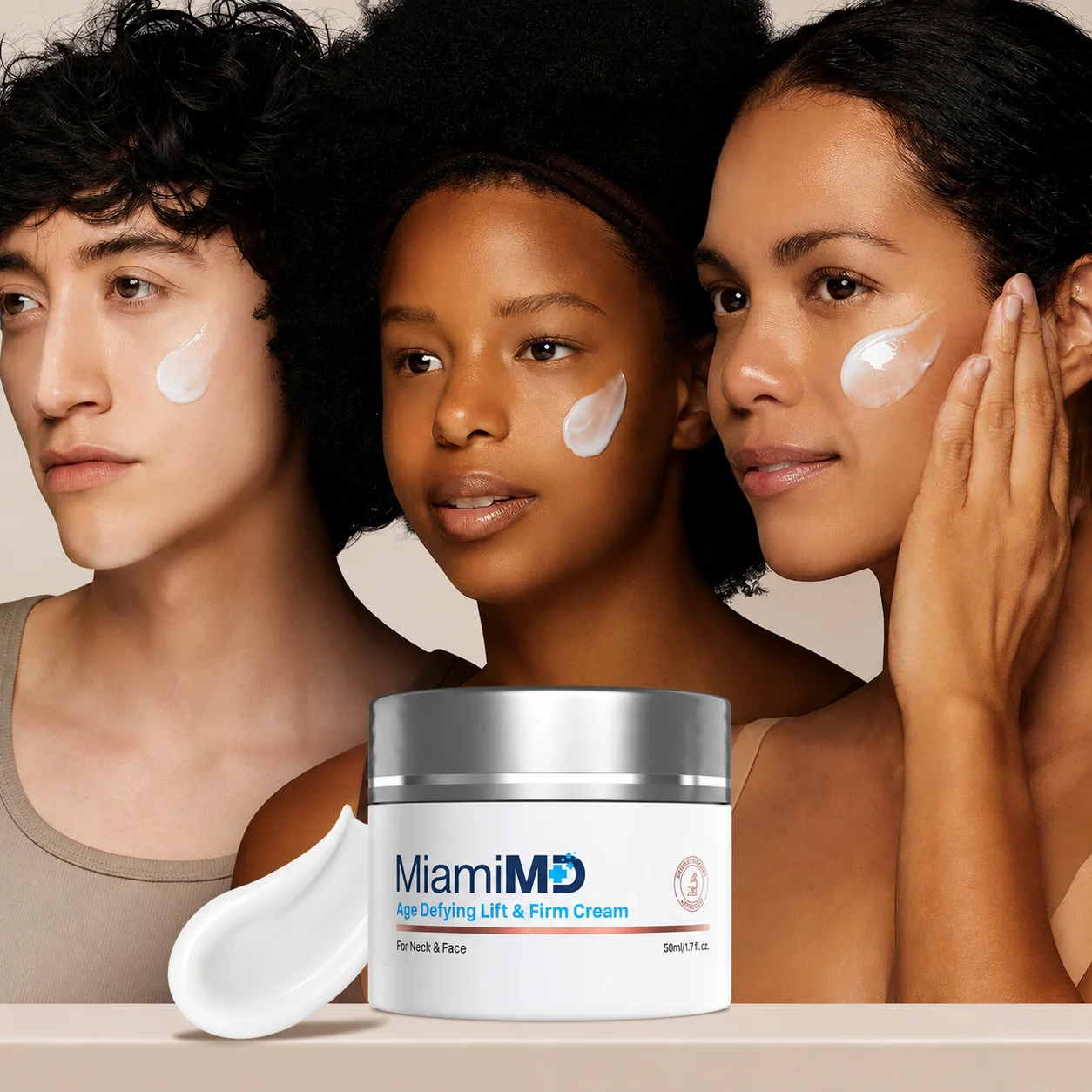 Miami MD Advanced Crepe Fix Age-Defying Lift & Firm Cream For Neck Face Anti Aging Long-Lasting Hydration For All Skin Types