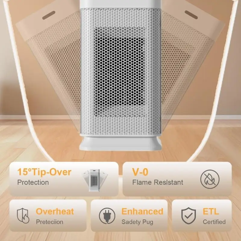 휴대용 220V 1000W PTC 전기 히터 자동 온도 조절 데스크탑 N58D