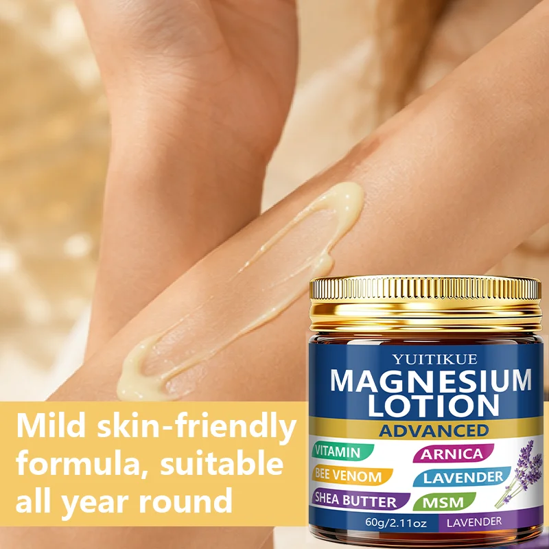 Multi-Ingredient Magnesium Lotion Lavender Scent Arnica MSM Vitamin Blend Relieve Tension Moisturize Joint & Body Dry Skin 60g