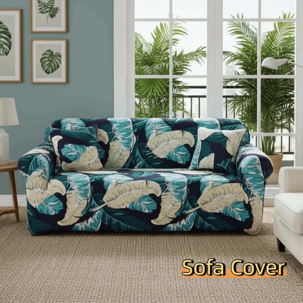

Comfortable High Elasticity Sofa Cover Print Design Washable Couch Cover Breathable Soft Sofa Protector Living Room