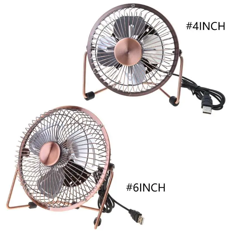 

31BA 4/6inch Small USB Desk Fan Quiet Fan Metal Strong Airflows 360 Degree Adjustable Cooling Fan for Desktop Outdoor