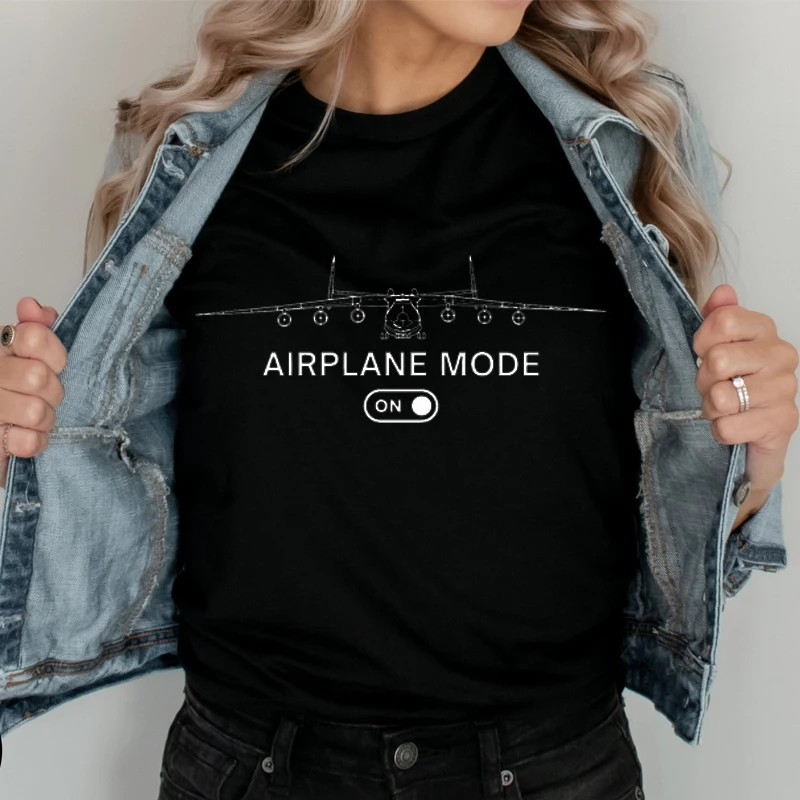 Airplane Mode Women T Shirts Travel Retro Graphic Tee Shirts Gift for Traveler Adventurer Airplane Pilot Vacation Classic Tshirt