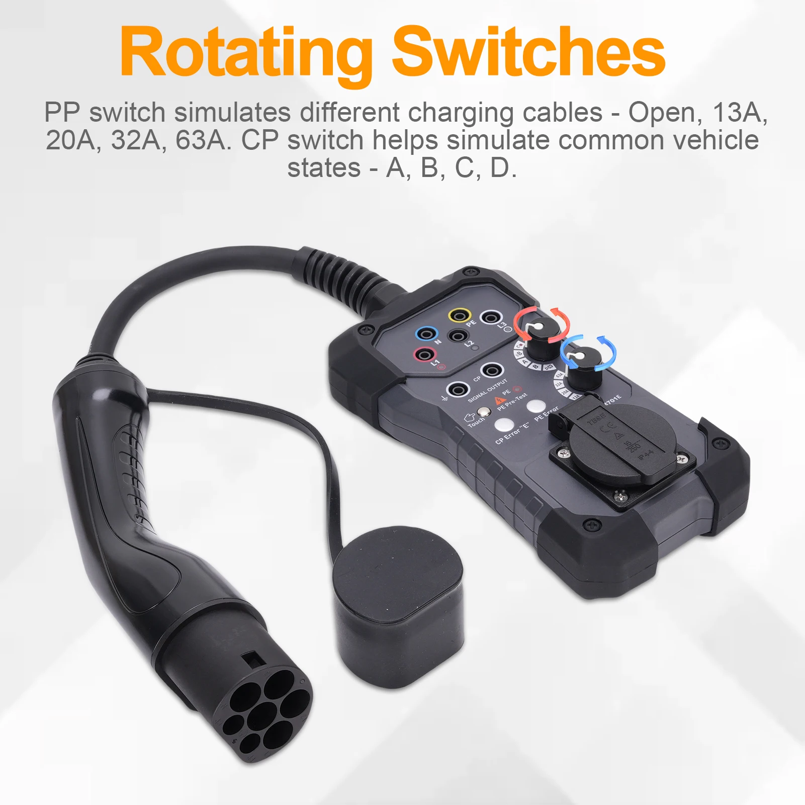 Adaptateur de testeur EVSE, testeur de tension pour les tests de station de charge EV, compatible avec les testeurs, multimètres et les oscilloscopes
