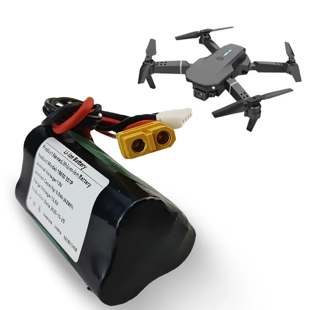 3S1P 12V 3.5Ah 12.6V High Capacity UAV Rechargeable Li-ion Battery for Various RC Airplane Drone Quadrotor XH2.54-4P XT60