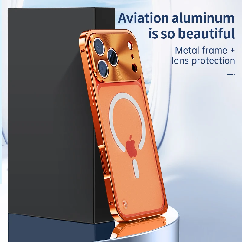 Чехол для телефона с магнитной пряжкой в виде морского конька и металлической рамкой, для IPhone 17 Pro Max 17, матовая задняя панель, объектив, все включено, защитный чехол