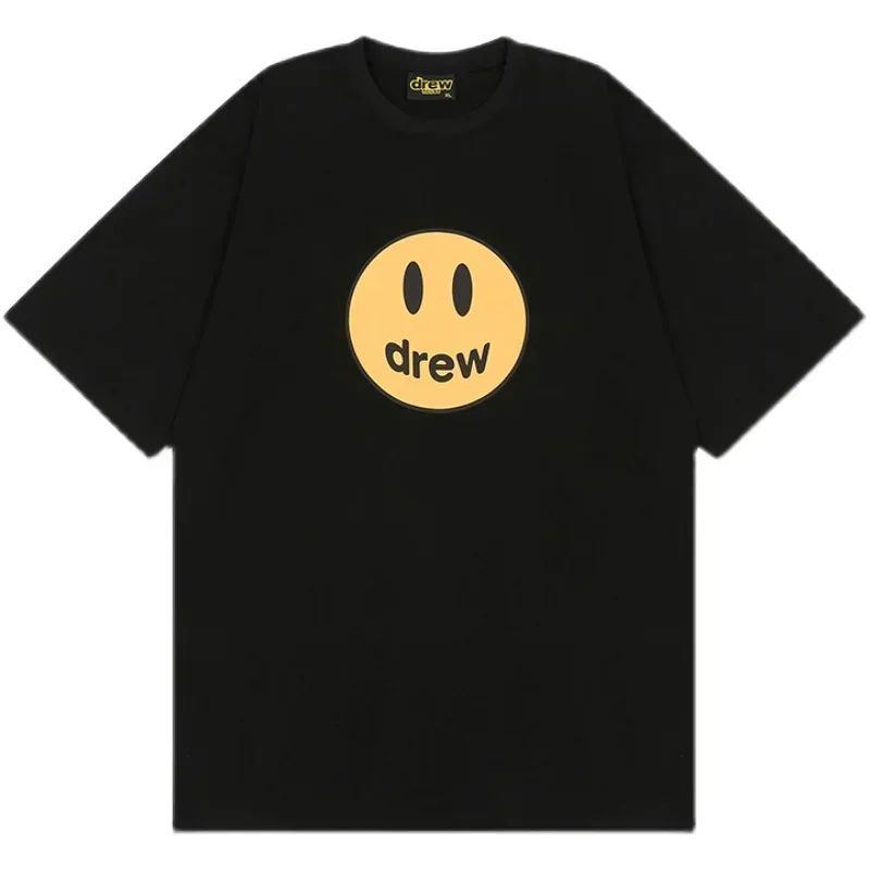 

Brand Drewhouse Drew Unisex T-shirt Smiley Printed Short Sleeve Cotton Couple American Street T-Shirt Top Oversized