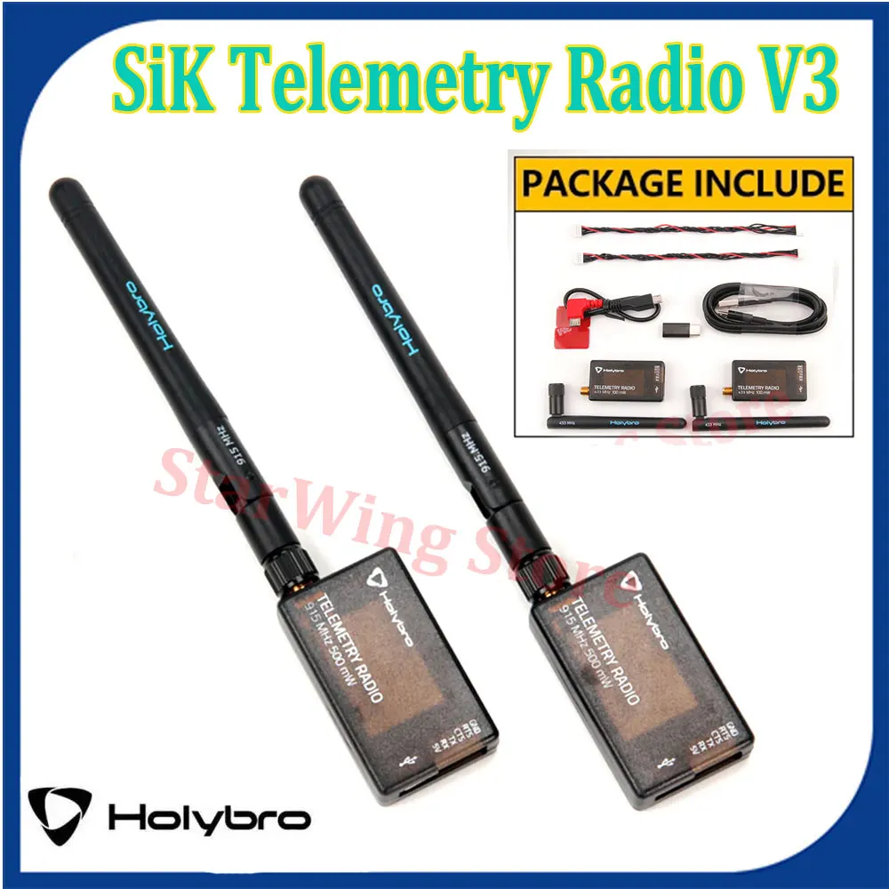 

HolyBro SiK Telemetry Radio V3 100mW 500mW 433MHZ 915MHZ for APM Pixhawk Radiolink MINI PIX RC Drone Flight Controller