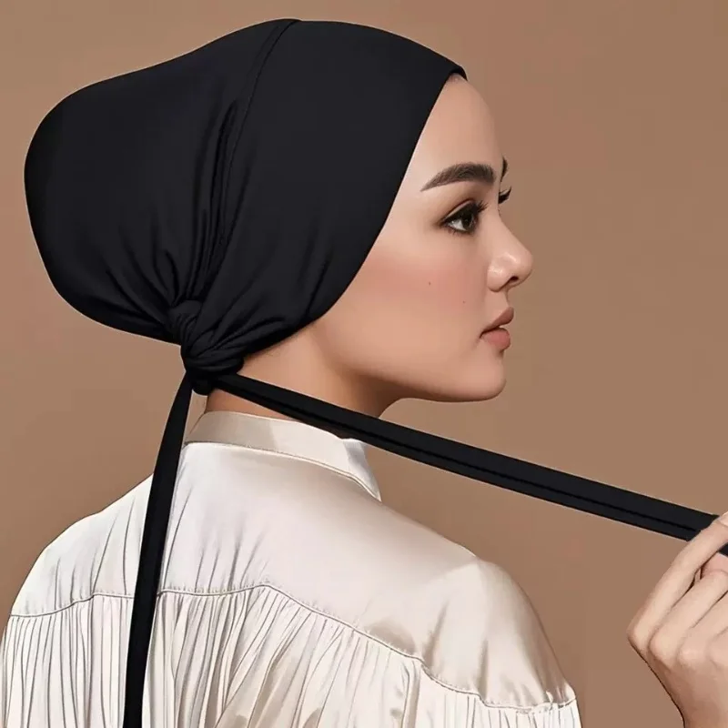 Under Scarf Hijab Cap Women Stretch Under Caps Solid Color Hijab Under Scarf Woman Hijab Cap Unisex Hijab Hats Turbans for Women