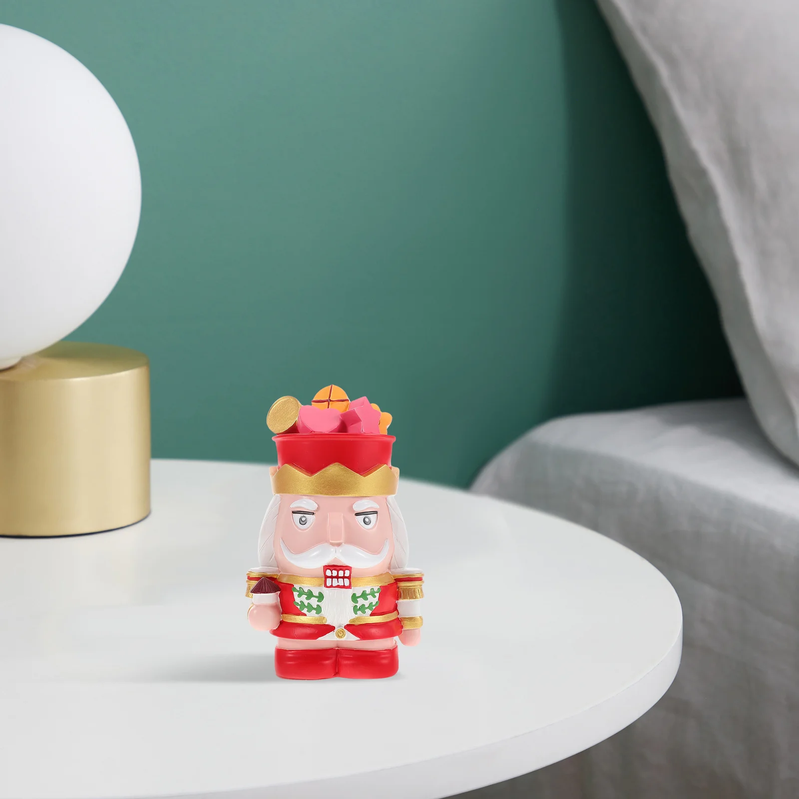 Decoratieve Notenkraker Muntbank Hars Geldpot voor Kinderen Thuis Bureau Organizer Opslagcontainer Vakantie Decor Cadeau Idee