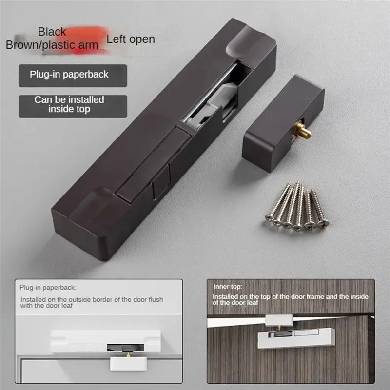 ABVC Door Closer Stopper Ferme Porte Automatique Retractile Closingtope Lock Retractable Closingtope Black And Left