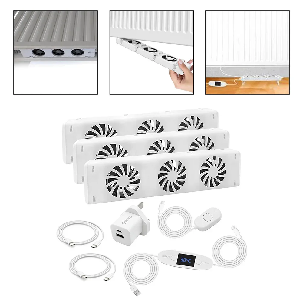 1/2/3pcs Radiator FanSmart Radiator Fan Radiator Booster Extension Set Ventilator Fan Smart Speed Promote Hot Air Circulation