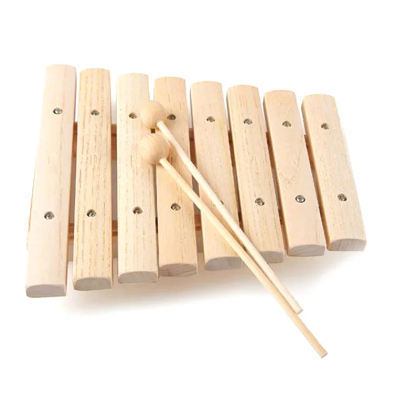 

B05B-2X Children Kids Natural Wood Wooden 8 Tone Xylophone Percussion Musical Instrument For Kids Music Develop