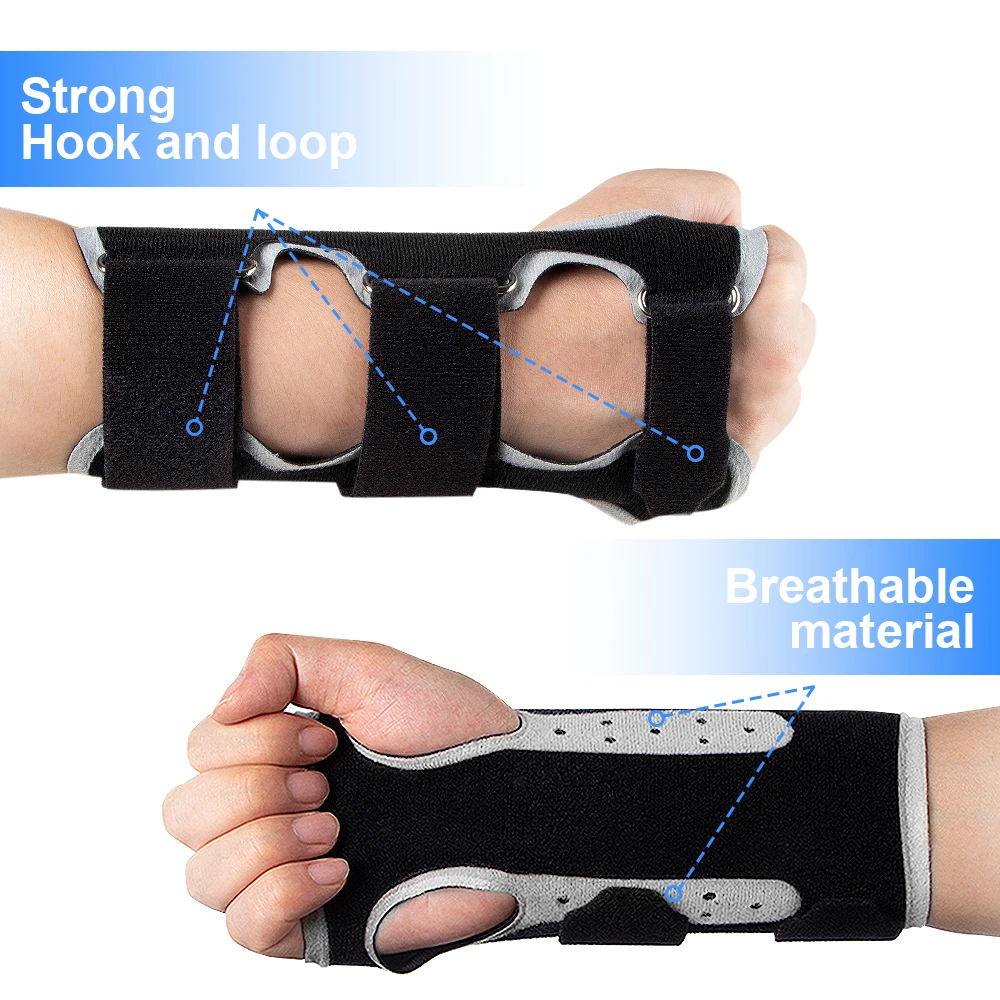 

Ночной бандаж на запястье для облегчения туннеля запястья — регулируемая поддержка сна с металлической шиной, дышащая и удобная