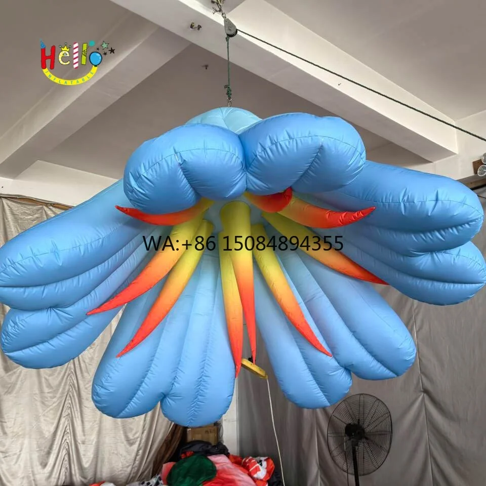 Wedding Birthday Ceiling Giant air Blown Lily Flower Hangable Inflatable Flower Decoration with LED Light