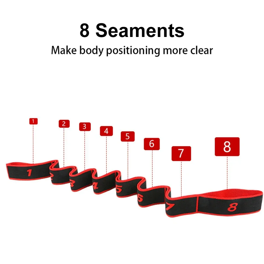 8-teiliger Stil für Tanz, Yoga, Dehnungsgürtel, Pilates, Fitness, Spannung, digitale Elastizität, lateinamerikanisches elastisches Stretch-Widerstandsband – Detail 8