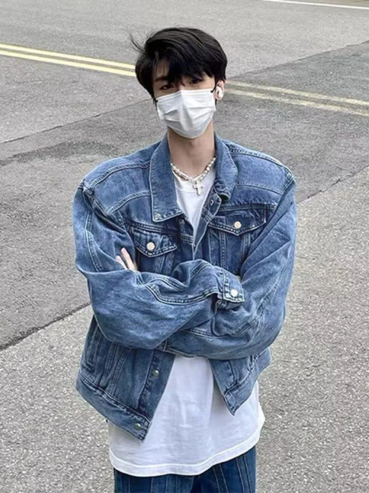 

Мужская джинсовая куртка Cleanfit American Style с подкладкой на плечах, весна-осень, модная, трендовая, приталенного кроя