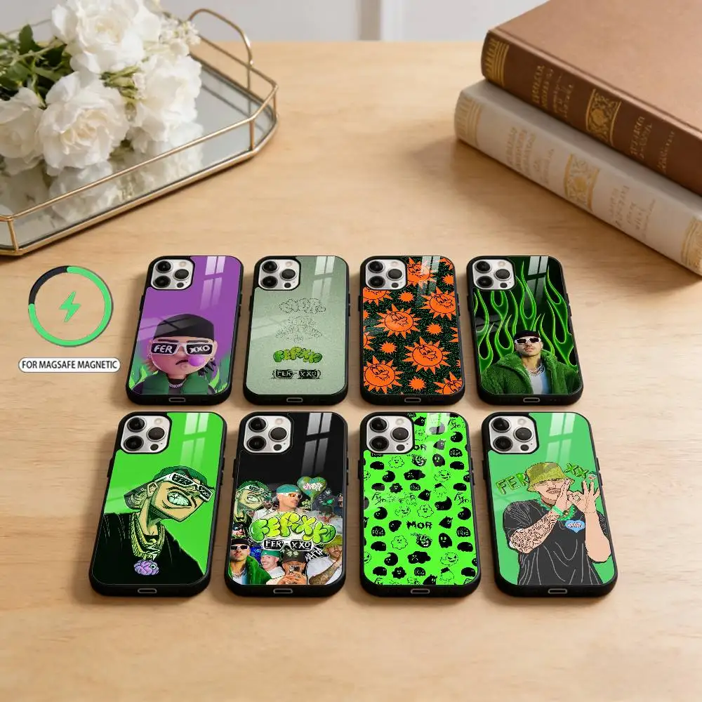 

Singer F-Feid Ferxxo SIXDO Phone Case For iPhone17,16,15,14,13,12,11 Plus,Pro Max Magnetic For Magsafe Wireless Charging