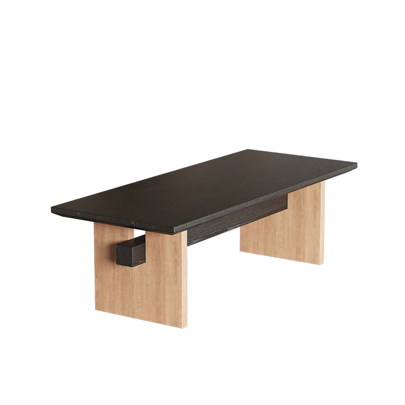 

#Vintage Wooden Solid Wood Dining Table Modern Simple Office Desk Study Wabi-Sabi Style Rectangular Workbench