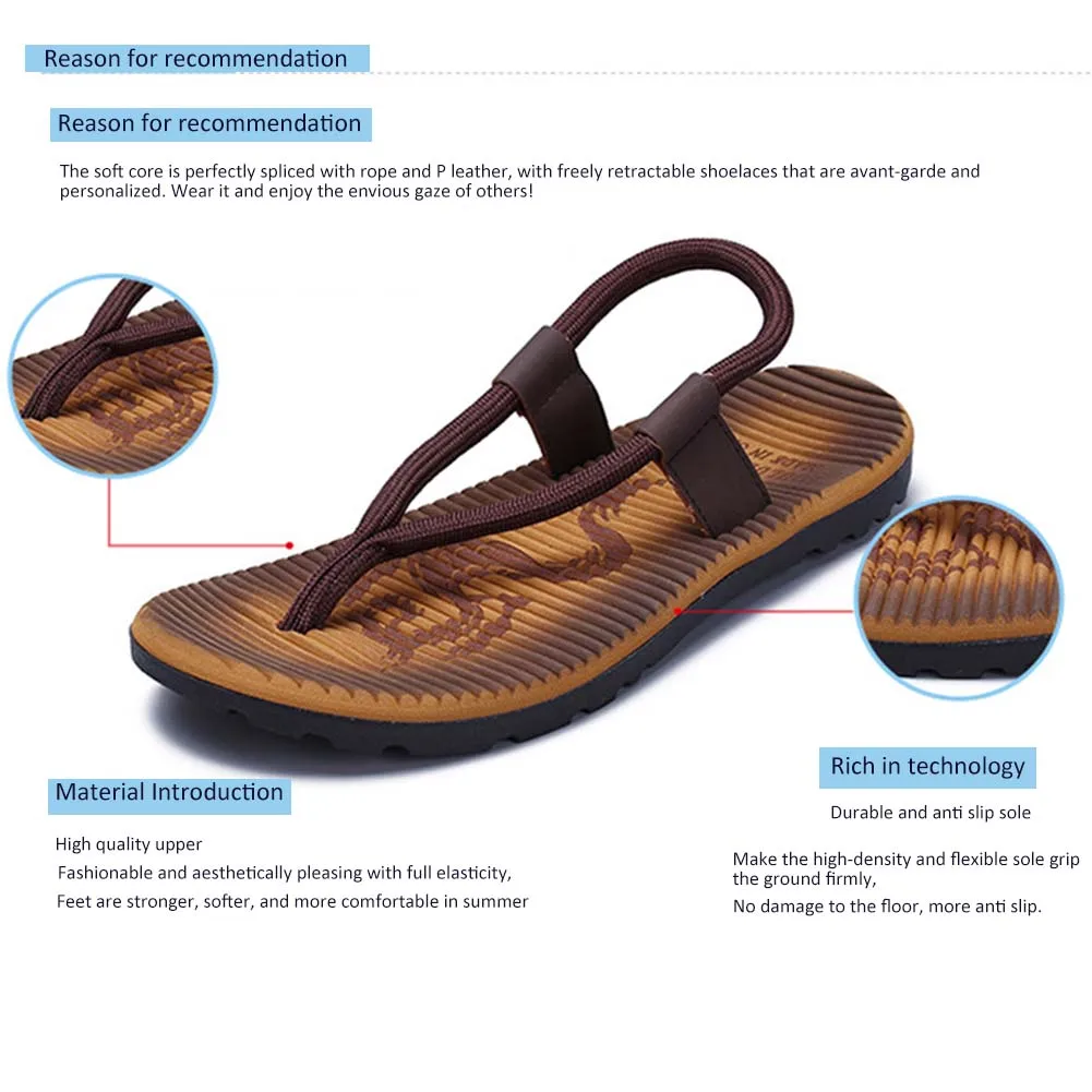 Casual Clip-toe Slippers For Men Comfortable Breathable Beach Slippers For Home Bathroom