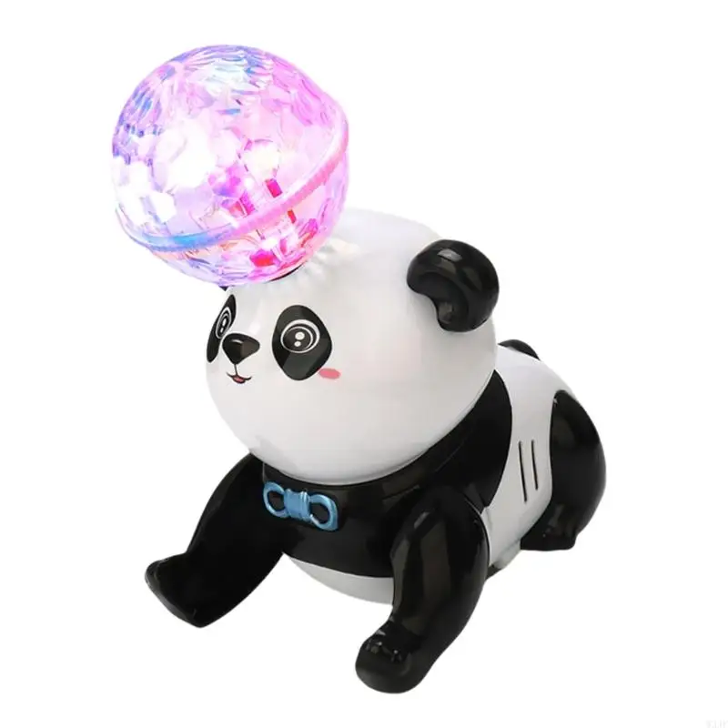 

W3JF Electric Panda Crawling Cartoon Rotating Toy Panda Rotating Crawling