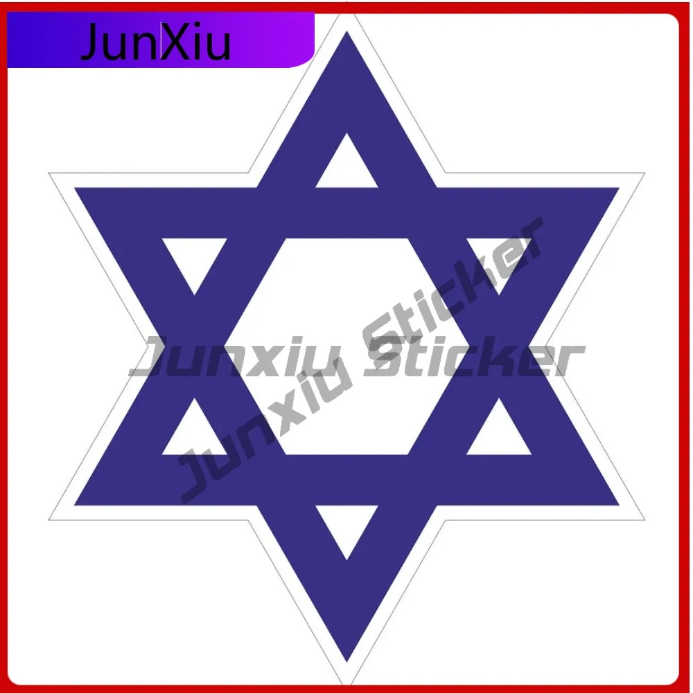 

David Star White And Blue Judaism Religion Jewish Emblem Stickers Waterproof Decals Suv Car Decals Custom X500 Motorcycle Bumper