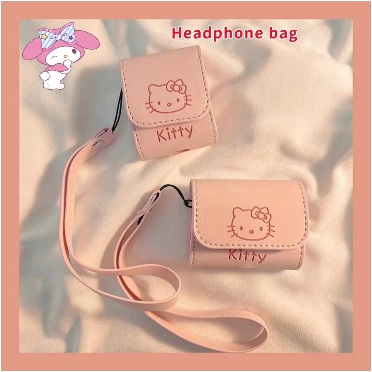 hello kiity pink suitable for airpods3 protective cover apple earphones airpodspro2 bluetooth second generation soft bag kawaii